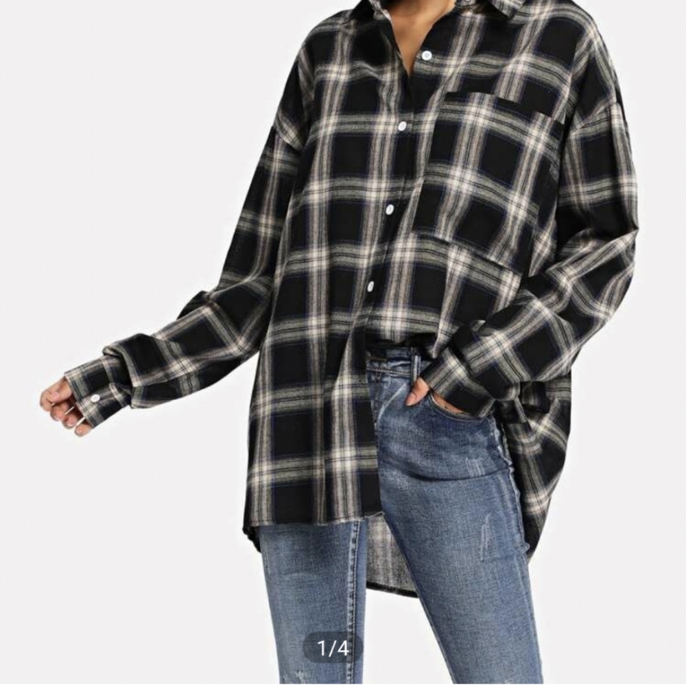 Shein M (US) Plaid Tartan Blouse - Picture 1 of 1